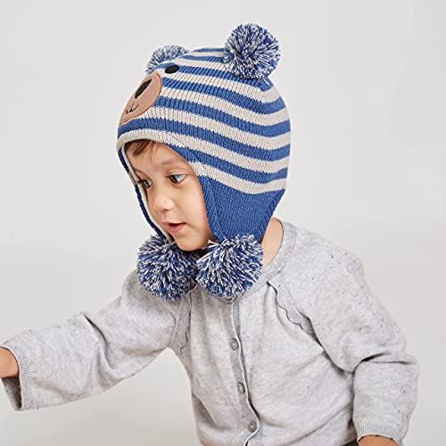 Langzhen Toddler Kids Infant Winter Hat, Flow Flap Kilt Cap boné lã ladeada para meninas para meninos