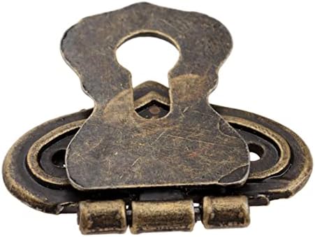 Ganfanren 1pc Lock Hasp Hook Metal 5 parafusos Bronze antigo 63x47mm Caixa de madeira decorativa Caixa de madeira