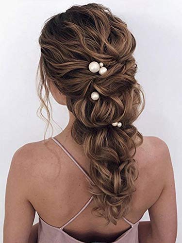 Asooll Pearl Bride Wedding Hair Pins Silver pérolas de noiva Acessórios de cabelo para mulheres