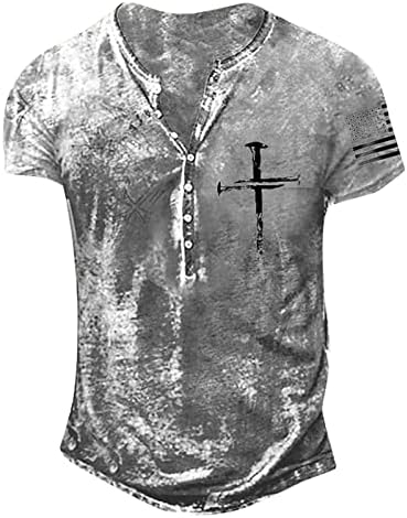 Homens confortáveis ​​camisetas Tops V Botão do pescoço 2023 Moda Casual Tees de verão impresso