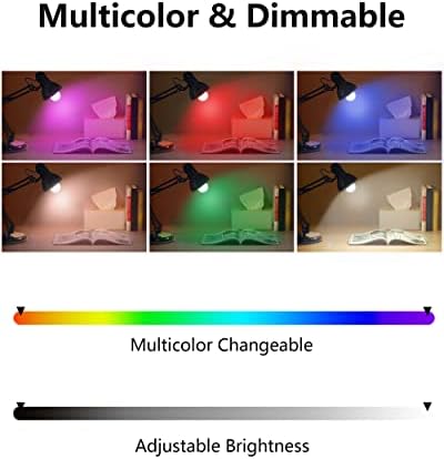 Lâmpadas inteligentes de meogety, lâmpada de alteração de cor, 450lm Dimmable 5W E27 Base de parafuso