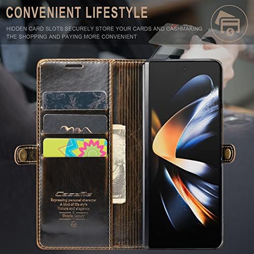 Caso de Kowauri para Samsung Galaxy Z Fold 4 5g, Caixa de telefone Folio Follio Flip Flip com suporte de cartolina