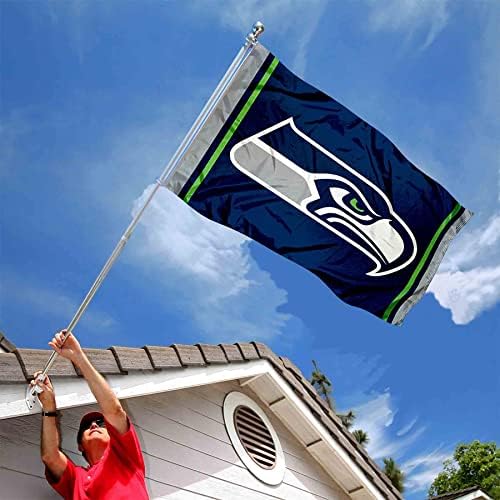 Banner de logotipo de Seattle Seahawks e blocos de tacha de tapeçaria