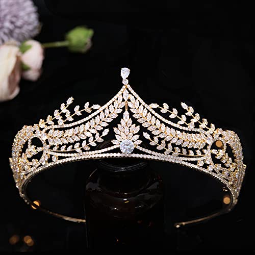 Jorsnovs zirconia cúbica tiara para mulheres casamento Crown Crown Bridal Quinceanera Captel
