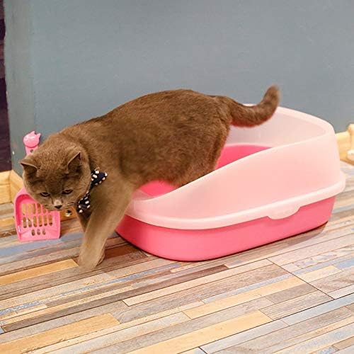ZRSJ Caixa de areia de gato de gato de pet-vasos elegante e durável, bandeja de gatos à prova de