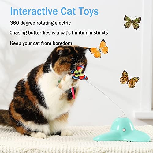 Suhaco 18 brinquedos de gato de gato Borboleta interativa Toy de gato de gato automático Gatinho de