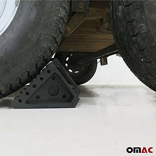 Acessórios automáticos OMAC blocos de pneus de roda de carro | Black Chocks Car pneus Kit de borracha com nervuras
