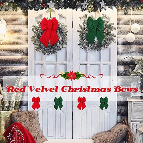 Christmas Big Red Bow Red Large Wired Wired Wired 12 x 18 CURO LIGADO DE VELVET