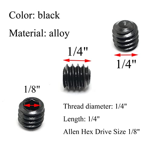 Cozinha Pro Bamboo 25pcs HEX interno Allen Head Socket parafusos de fixação 1/4 -20 x 1/4 preto com