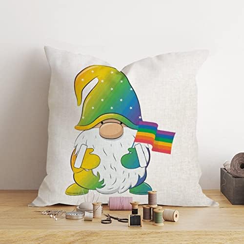 Bandeira do arco -íris gay gay arremesso de travesseiro de travesseiro dos namorados na capa do dia