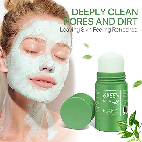 Máscara de chá verde Máscara para o rosto, purificação da máscara de barra de argila verde sólida