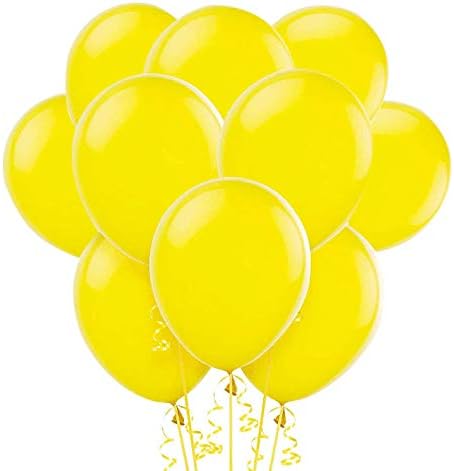 Balões de látex, balões amarelos de 100 pacote, 12 polegadas