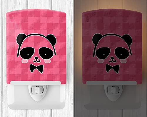 Tesouros de Caroline BB7039CNL Panda Urso Face rosa Cerâmica Night Light, compacta, certificada