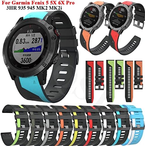 EEOMOIK Sport Silicone Watch Band Band Screp para Garmin Fenix ​​6x 6 Pro 5x 5 mais 3 h Smartwatch 22 26mm EasyFit