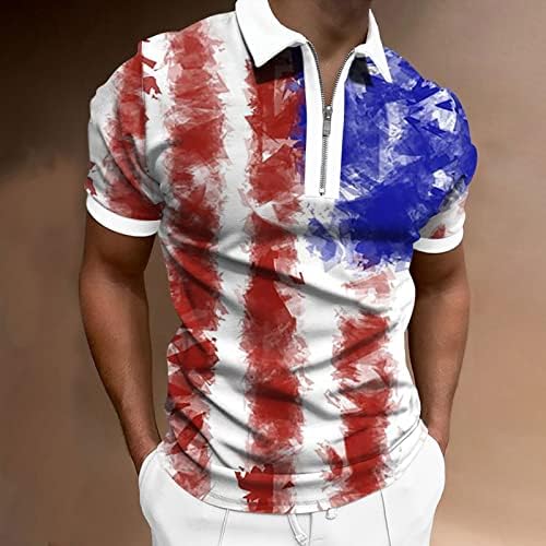 Ruiruilico mens de bandeira americana camisetas pólo 4 de julho camisetas patrióticas de verão Casual Polos
