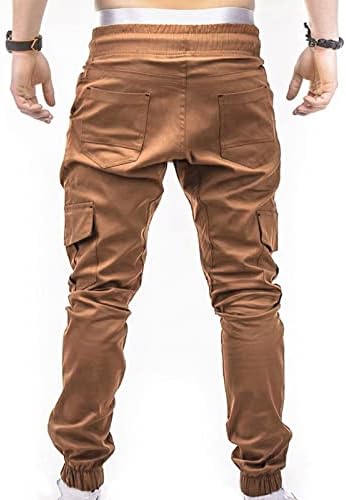 2023 Multi-Pocket Mens Sorto Sorto Classic Elastic Waist Cargo Pants Lace Up Leggings Casual Calças Regulares
