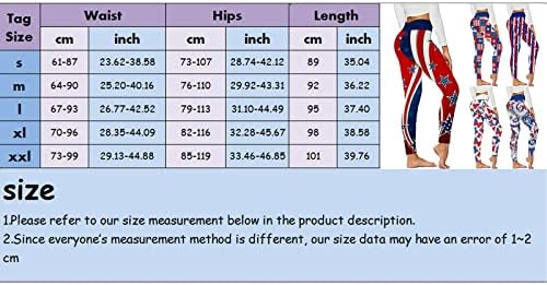 Perneiras de cintura alta para mulheres 4 de julho Não Seja através da barriga atlética Controle American Flag Leggings plus size