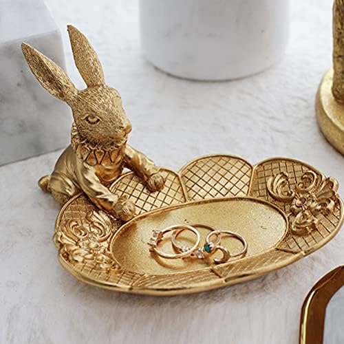 Gold Rabbit Briwring Jewelry Exibir Rack Rack Resina Storage Decoração da casa para festa de celebração
