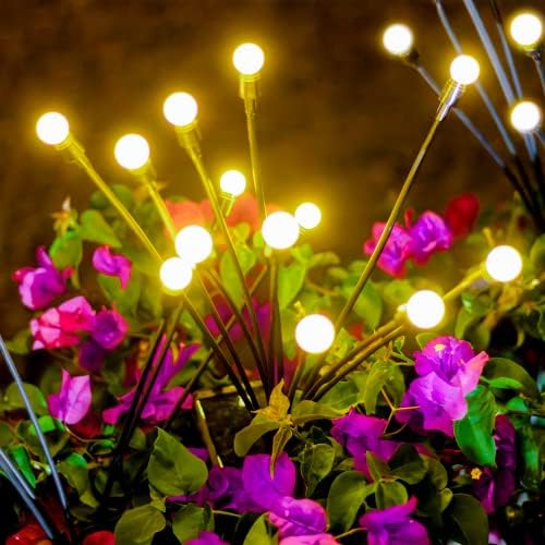 Luzes de Firefly com alimentação solar de alfanita ao ar livre - Flores de jardim Flores decorativas