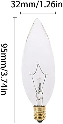 C32 Candelabra Flame Tip Lâmpada Liga E12 E12 60W Lâmpadas incandescentes decorativas Base de vela E12 para