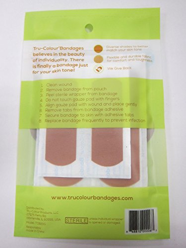 Bandagens de tecido adesivo de tom de pele Tru-cor correspondem ao seu tom de pele verde, 20 bandagens