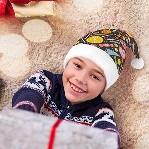 Lollipops and Candies Christmas Papai Noel Hat para Red Xmas Cap Favors Favors de Ano Novo Festivo Festas Festivas