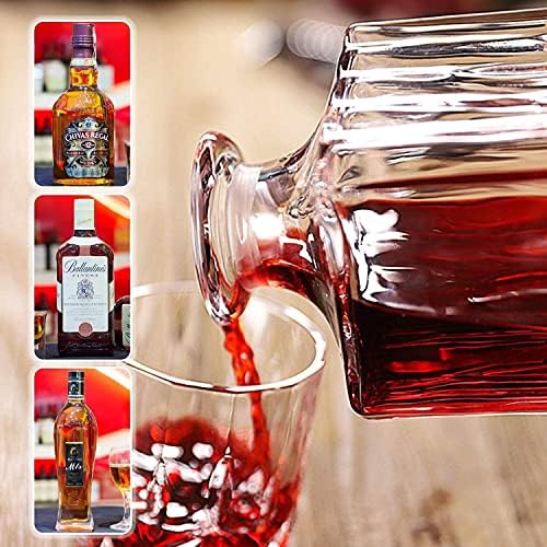 Decante de uísque decantador de vidro com rolha geométrica hermética - decantador de uísque para vinho, bourbon,
