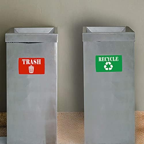 Rótulos de descarte de lixo adesivos auto -adesivos, adesivo de reciclagem de 2 x 3 polegadas para lata