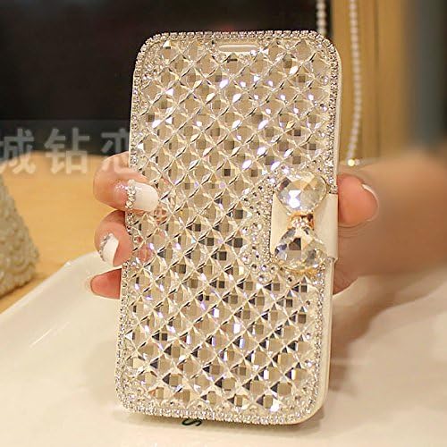 Yujinq para iPhone 7 Plus/iPhone 8 Plus Caixa de carteira 5.5 Bling Diamond Bowknot Busal brilhante Cristal strô