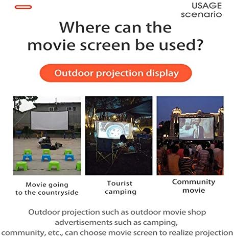 N/A Screen de projeção de 100/120/150 polegadas 16: 9 Filmes de projetor portátil dobráveis ​​Anti-Criar