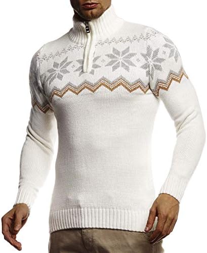 Leif Nelson Men suéter elegante suéter de pulôver de longa duração do moletom para homens Slim Fit LN-20758