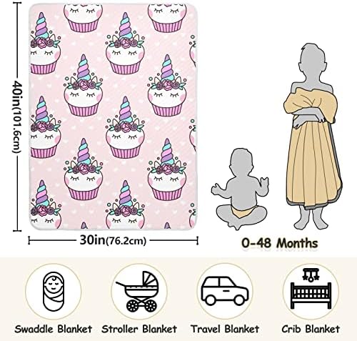 Clanta de capa de capa de unicórnio cobertor de algodão para bebês, recebendo cobertor, cobertor