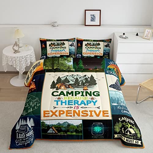 Conjunto de roupas de cama de campista erosébrida Conjunto de quadro de camping feliz conjunto de camping