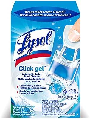Lysol Click Gel Automatic Bashet Bowl Cleaner, Limpador de vaso sanitário em gel, para limpeza e refrescamento,