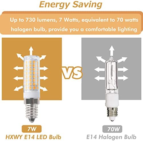 E14 Bulbo LED 7W 120V Lâmpadas européias equivalente a 75w Bulbo incandescente, base E14 diminuída para lâmpadas