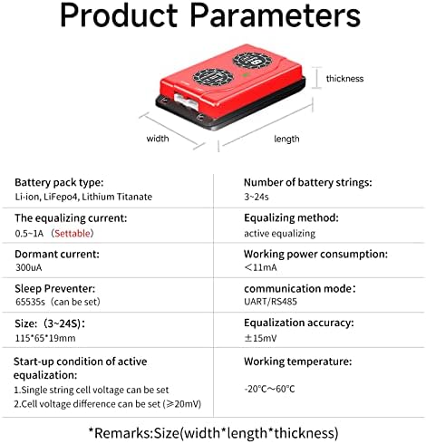 Equalizador de bateria DALY 4S 1A com prontuários Bluetooth e cabos de arame e balanceador ativo