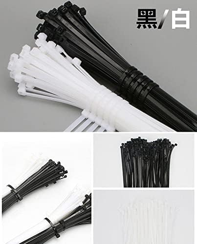 Yihosuma Cable Ties preto e branco 300mm/200/10/500/400mm de comprimento de serviço pesado ， ， nylon