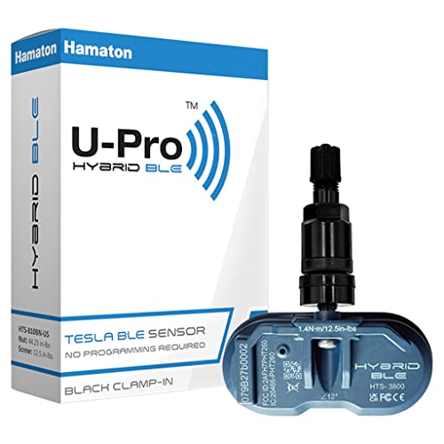 U -Pro -Pro Hybrid Ble Hamaton Tesla Bluetooth Sensor TPMS - grampo preto na haste da válvula -