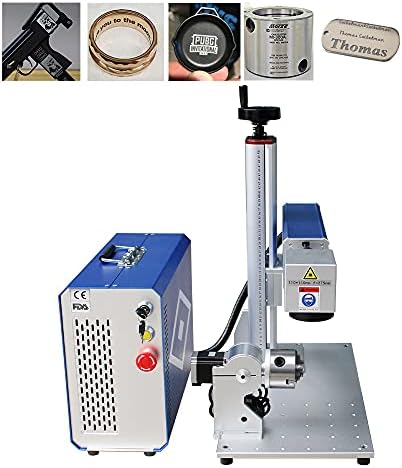 Máquina de gravação de metal Fibra Laser Gravador 50W Máquina de gravura a laser de fibra JPT para metal com eixo