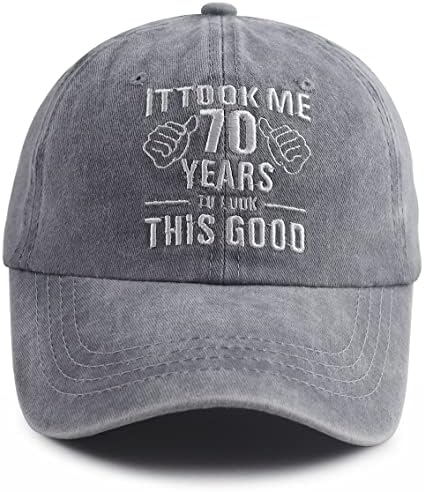Nxizivmk Levei 70 anos para olhar esse bom chapéu para homens, bordado engraçado de bordado de 70 anos