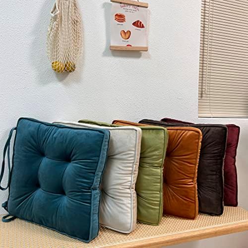 vctops cadeira de veludo macio almofadas com laços almofada confortável de assento sólido para cadeiras de