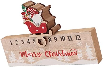 Calendário de contagem regressiva da mesa de Natal, Wood Composite elegante, calendário de contagem