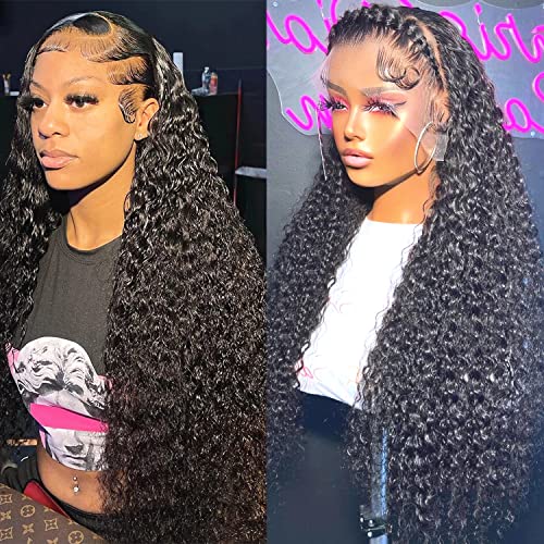 Syhgk 13x6 Deep Wave Lace Front Wigs Humanos Humas HD HD Transparente Deep Curly Curly Lace Frontal
