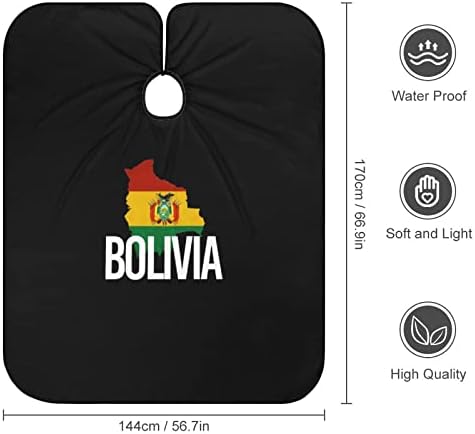 Mapa da Bolívia e bandeira de cabelo impermeável Cape barbeiro Cabo de corte de cabelo com encerramento