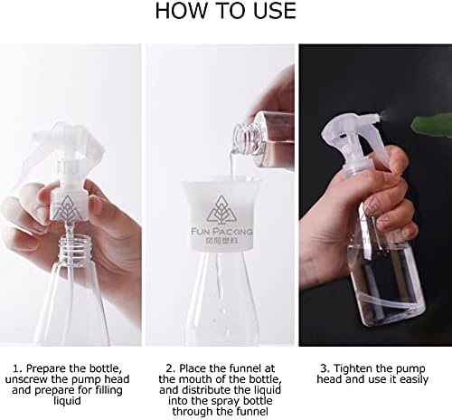 frasco de spray de plástico de plástico PLPLAAO, garrafa de spray de plástico transparente 200 ml reciclável