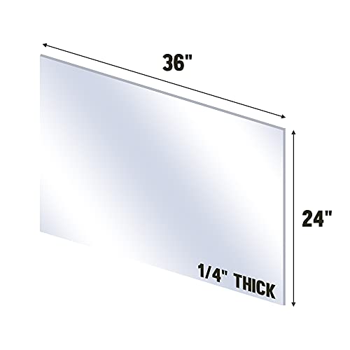 Folha de acrílico de acrílico de plexiglás transparente 24 ”x 36”, 6mm de 6mm de substituto e leve para