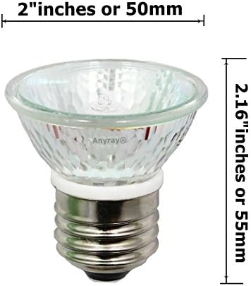 Anyray A1878Y HR16 120V 50W E26 MR-16 50 WATTS JDR C Lâmpada de lâmpada de halogênio exn inundação