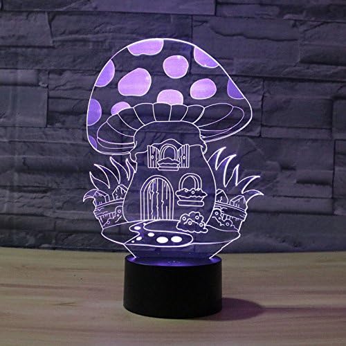 Supernudb cogumelo fofo 3d Night Light 7 Alteração de cor Lâmpada de mesa LED Lâmpada de Natal Presente