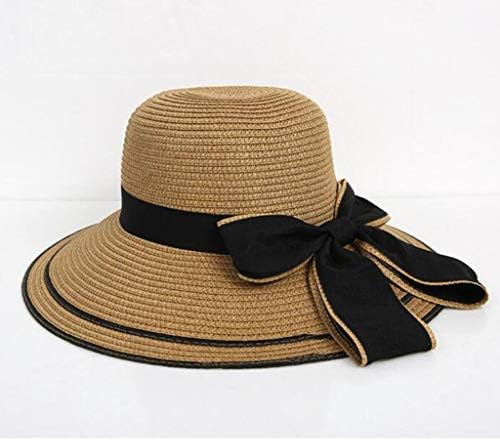 Big Sun Bowknot Women Chapéus de praia Capinho de palha de verão chapéu dobrável Caps de beisebol largo Capéis