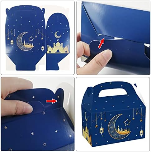 Cieovo 24 pacote Eid Mubarak Supplies Favory Caixas de tratamento Goodie Candy Treat Caixas Presentes